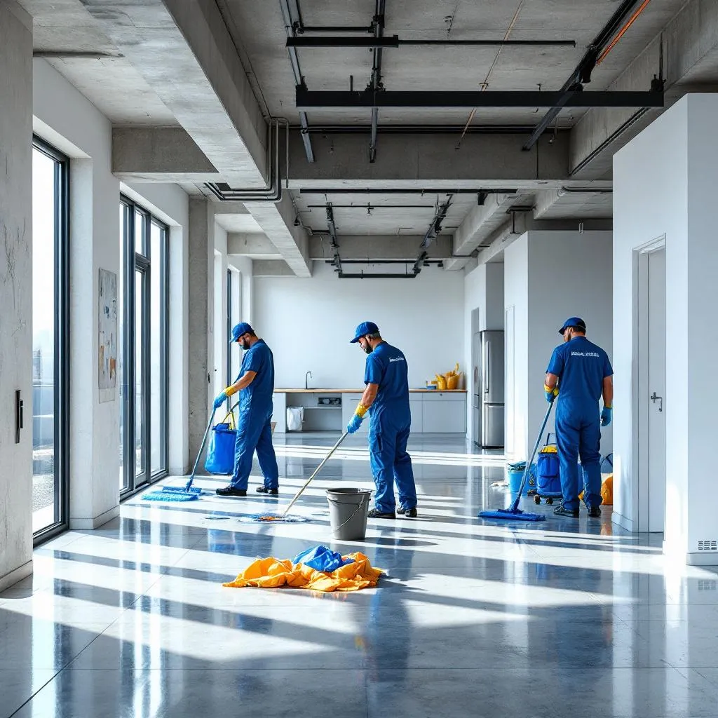 Équipe NUVIKA sur un chantier de nettoyage professionnel à Nantes